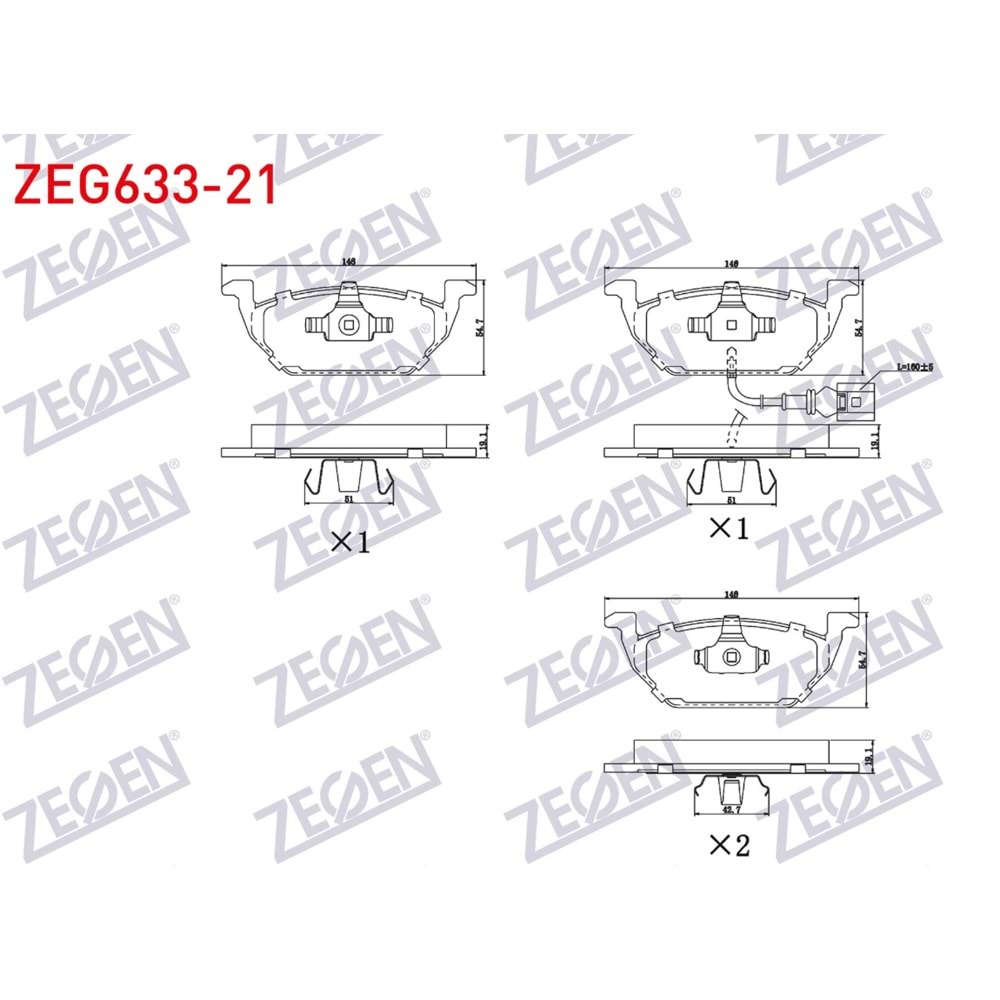 FREN BALATA ON FISLI VW GOLF IV 1.4i 16v 1997-2005/ GOLF IV 1.6i 1997-2005/ GOLF V 1.6i 2003-2009/ BORA 1.4i 16v 1998-2005/ AUDI A3 1.6 1996-2003/ LEON 1.9 TDI 1999-2006