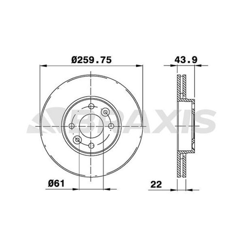 ÖN FREN DİSK AYNASI HAVALI MICRA (TAKIM) K12 03>10 NOTE 06>12 CLIO III 06>10 MODUS 04> 260×4