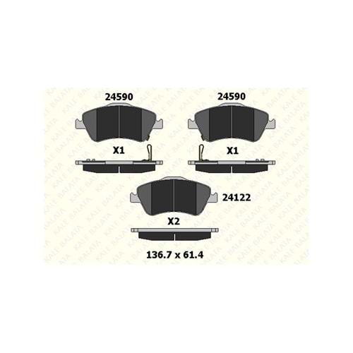 FREN BALATASI ON AURIS COROLLA 1.4L 1NDTV NDE150 D-4Dl 07-> HYBRIT (07-12)