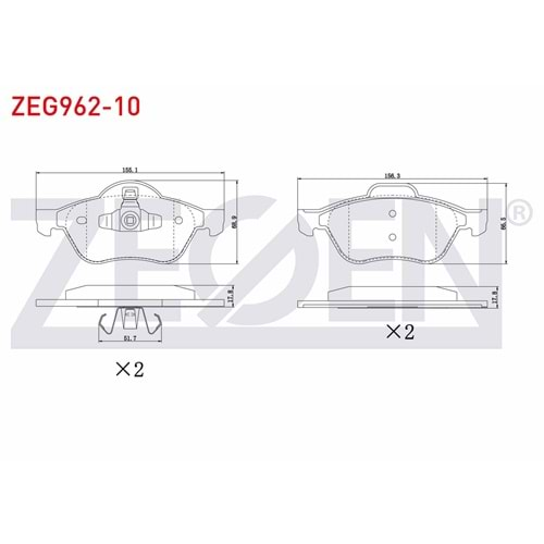 FREN BALATA ÖN RENAULT MEGANE II (BM0/1,CM0/1) 1.5 DCI 2002-2008 / MEGANE II (BM0/1,CM0/1) 1.9 DCI 2002-2008 / MEGANE II (BM0/1,CM0/1) 1.6i 16v 2002-2008