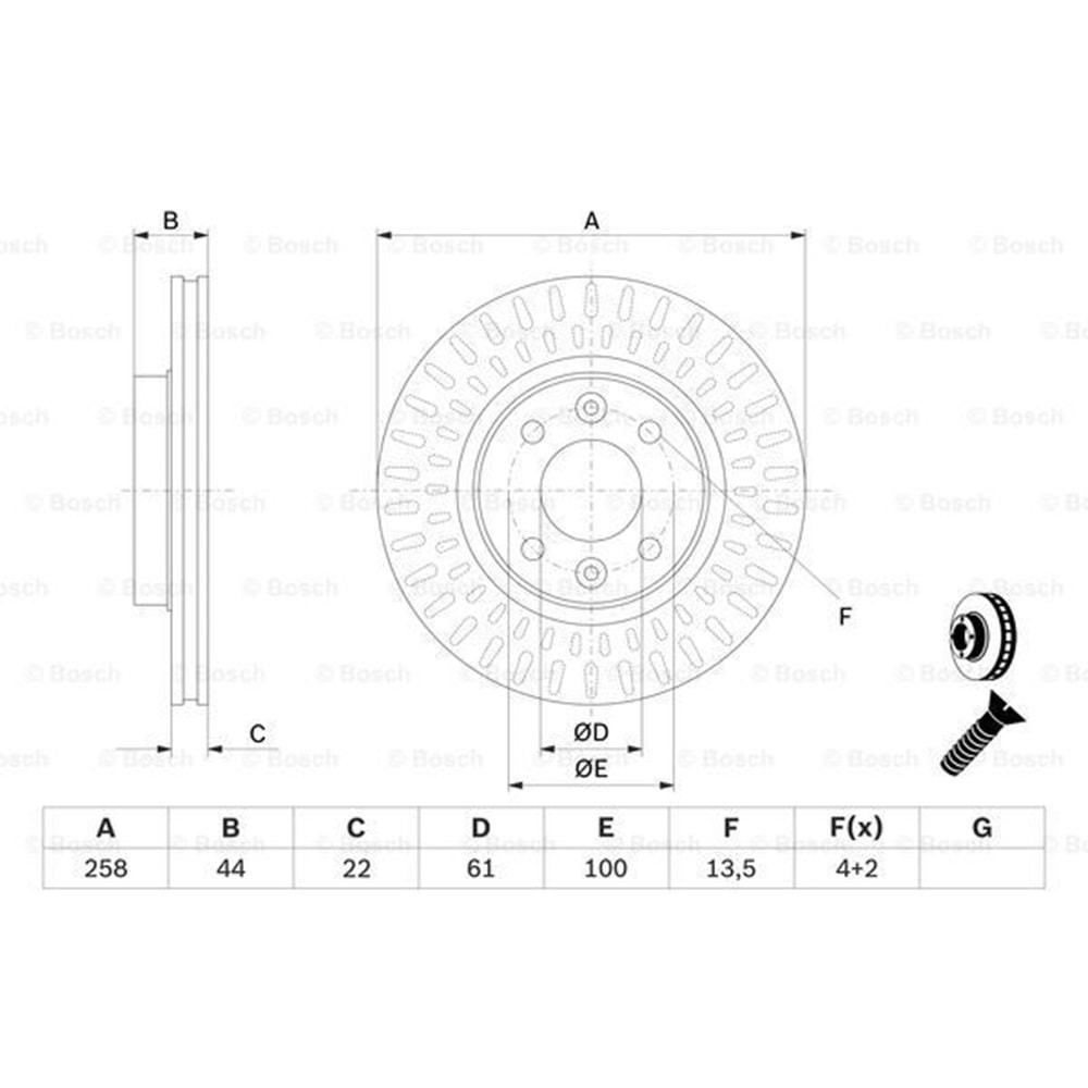 FREN DİSKİ ÖN HAVALI 258mm CLIO IV- LOGAN (ADET) II-LOGAN II MCV-SANDERO YM. 1.5 DCI 12=>