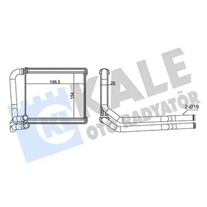 KALORİFER RADYATORU HYUNDAI ACCENT BLUE 1.4 1.6CRDI 10=>-KIA RIO III 1.4CWT 11=> BORULU [BRAZING AL/AL] [154X198.5X26]