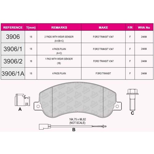 ÖN BALATA TRANSİT V347 06> AMAROK 10-2 V347 06-14 2,2 2,4 3,2