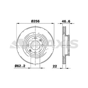 BRAXIS ÖN FREN DİSK AYNASI (TAKIM) HYUNDAİ ACCENT ERA 2006-2011 KİA RIP 2005> I20 2007 256MM