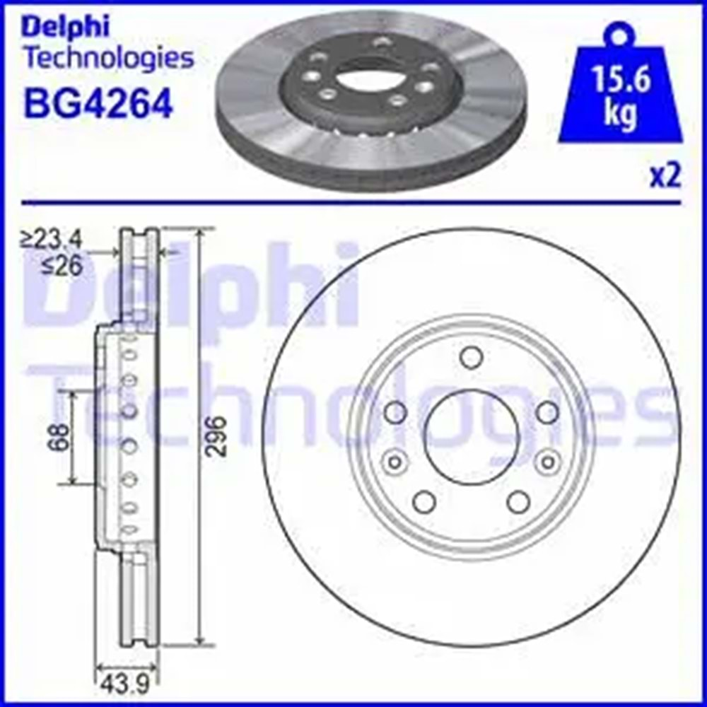 FREN DİSKİ ÖN (TAKIM) 5D 296MM LAGUNA III MEGANE III