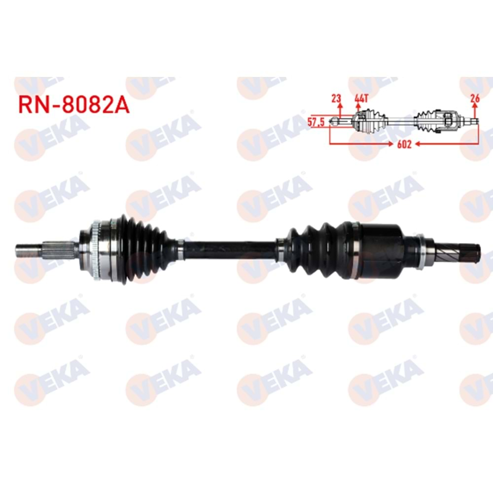 KOMPLE AKS SOL ÖN RENAULT THALIA II 1.5 DCI ABSLI 44 DIS UZUNLUK 602mm 2008-