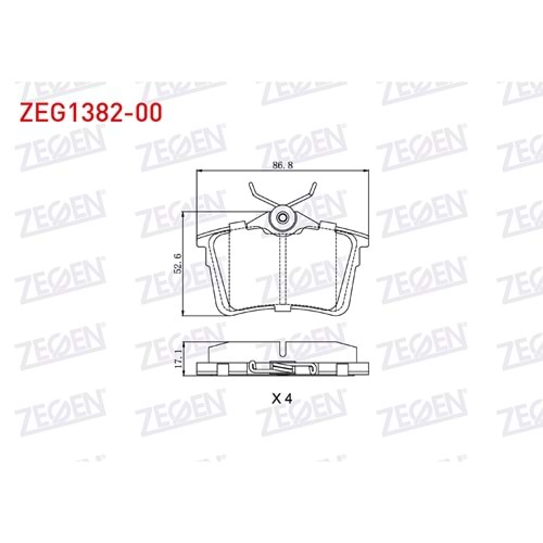 FREN BALATA ARKA PEUGEOT PARTNER 1.6 HDI 2008-/ 308 (4A,4C) 1.4 HDI 2007-2013/ 1.6 HDI 2007-2013/ 1.6 VTI 2007-2013 / CITROEN BERLINGO 1.6 HDI 2008-